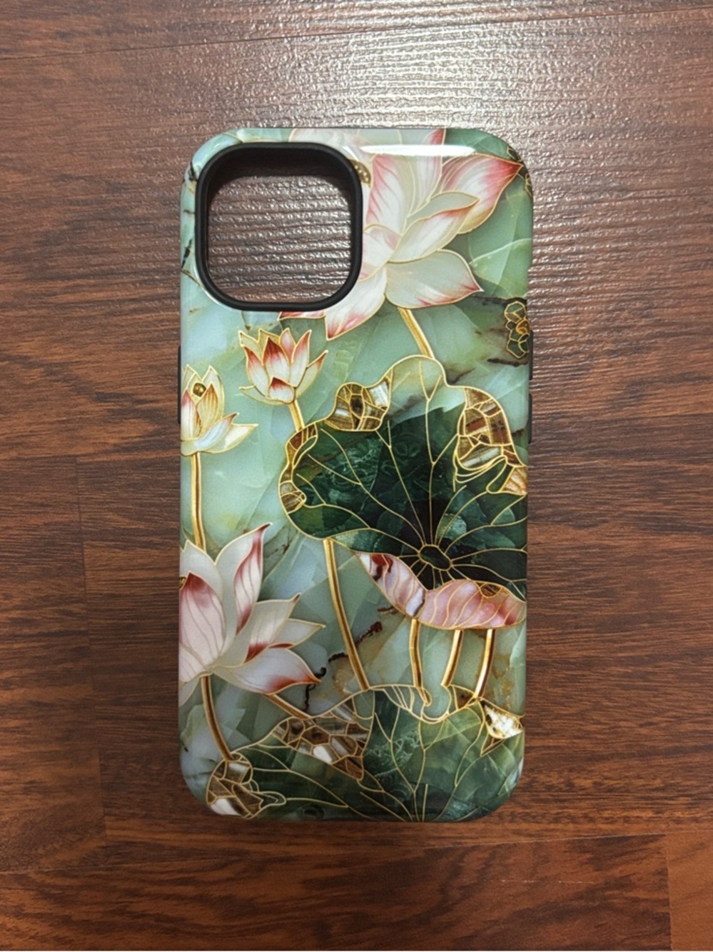 Floral Green Lotus Phone Case - Protective Decorative Cover